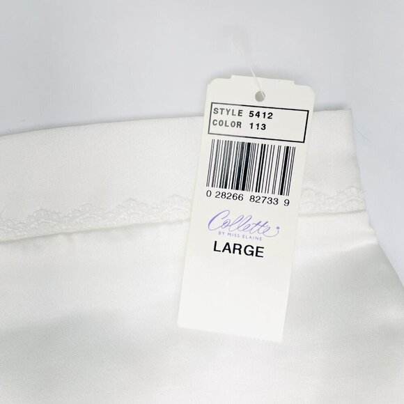 NEW Collette by Miss Elaine White Floral Embroidered Nightgown Long Sleeves L - Picture 4 of 8